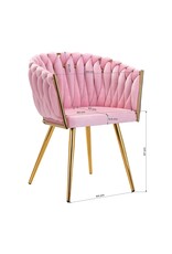 Mega Beauty Shop® Stoel LUX Roze Fluweel