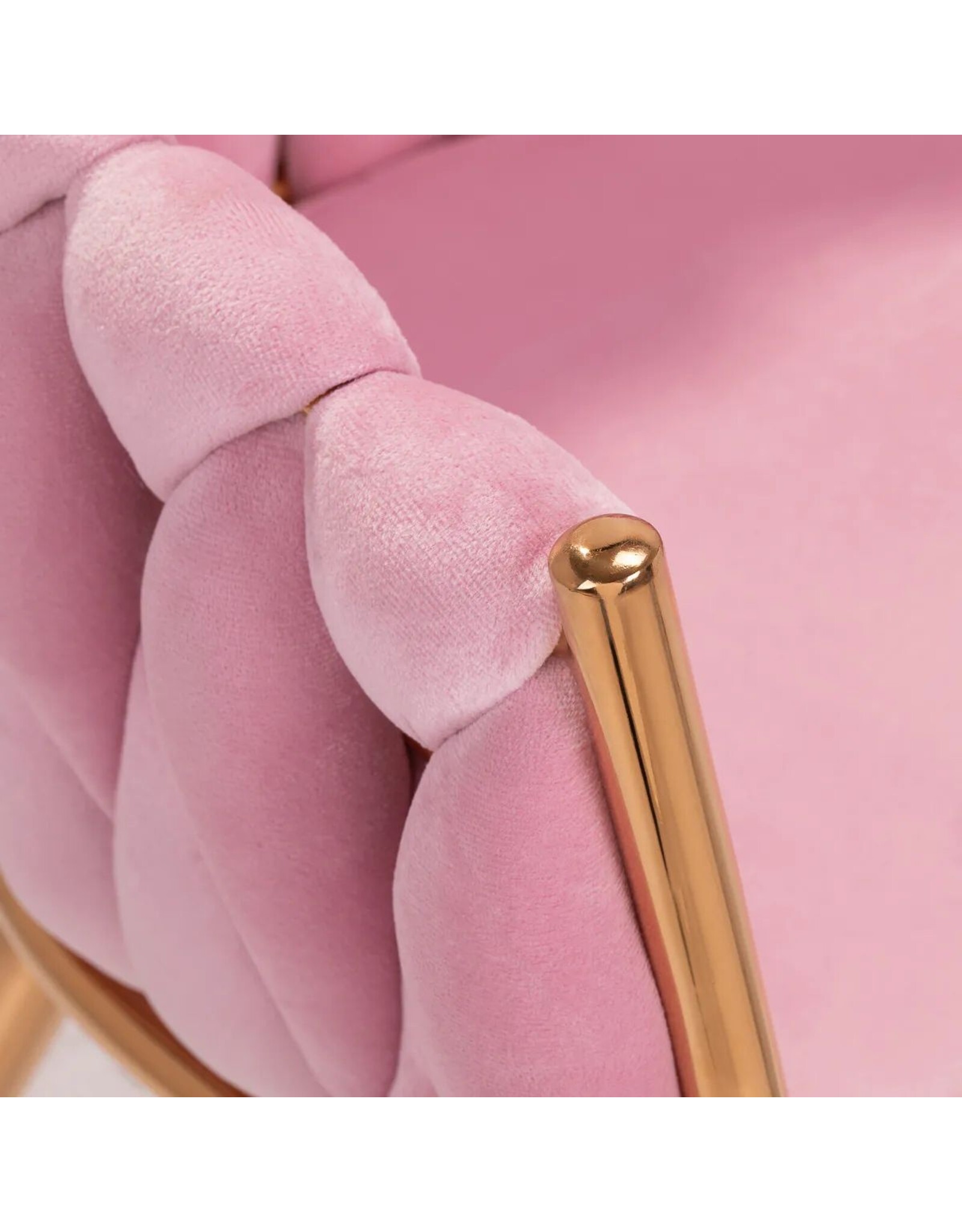 Mega Beauty Shop® Stoel LUX Roze Fluweel