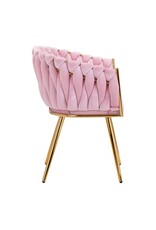 Mega Beauty Shop® Stoel LUX Roze Fluweel