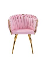Mega Beauty Shop® Stoel LUX Roze Fluweel
