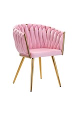 Mega Beauty Shop® Stoel LUX Roze Fluweel