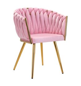 Mega Beauty Shop® Stoel LUX Roze Fluweel