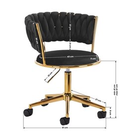 Mega Beauty Shop® Draaistoel LUX zwart fluweel Mega Beauty Shop® Draaistoel LUX zwart fluweel