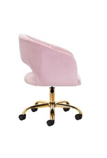 Mega Beauty Shop® Draaistoel LUX roze fluweel