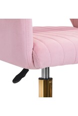 Mega Beauty Shop® Draaistoel LUX roze fluweel