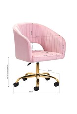 Mega Beauty Shop® Draaistoel LUX roze fluweel