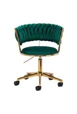 Mega Beauty Shop® Draaistoel LUX Groen fluweel