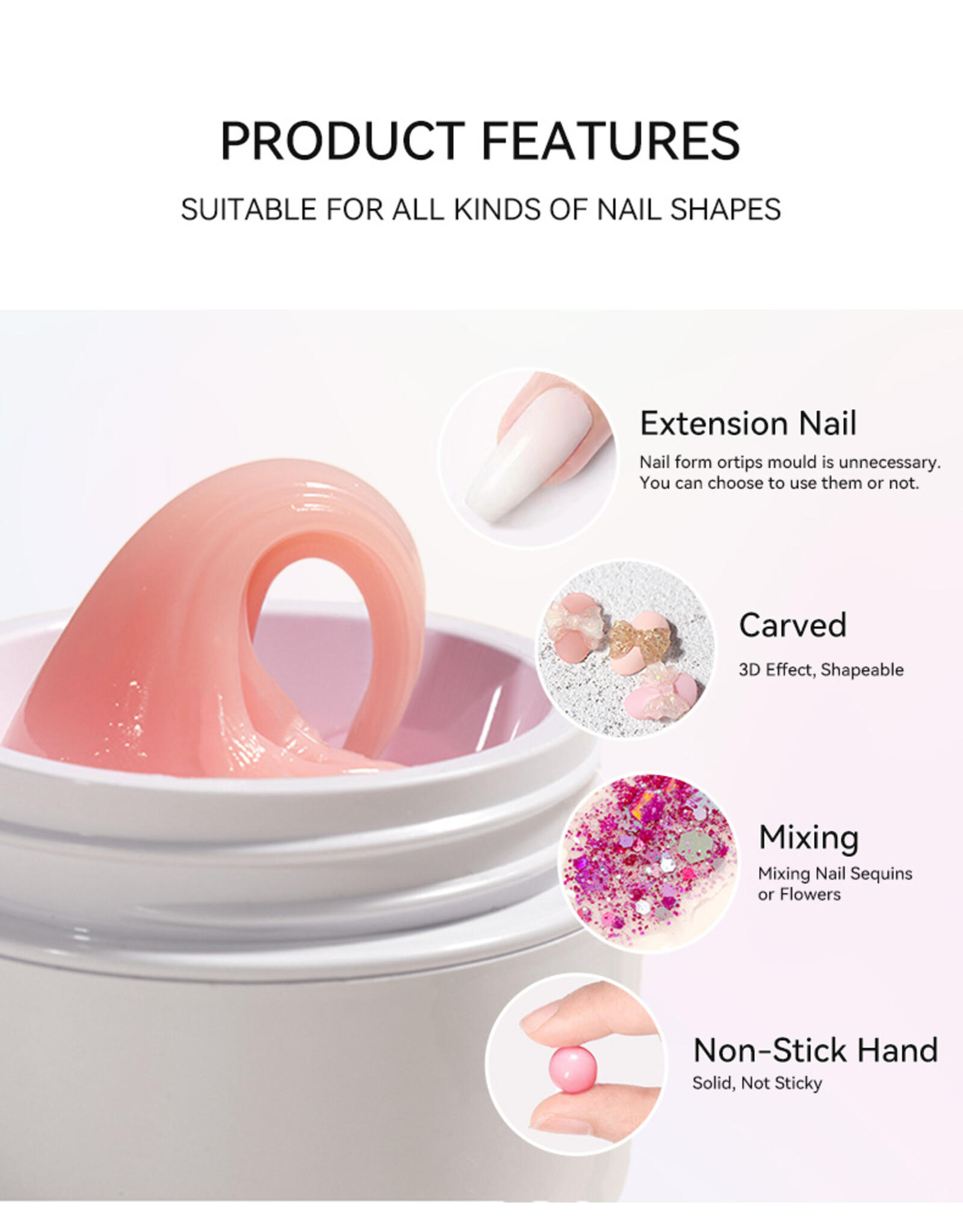 Mega Beauty Shop® Sculpting  3d gel coral 15gram TPO free