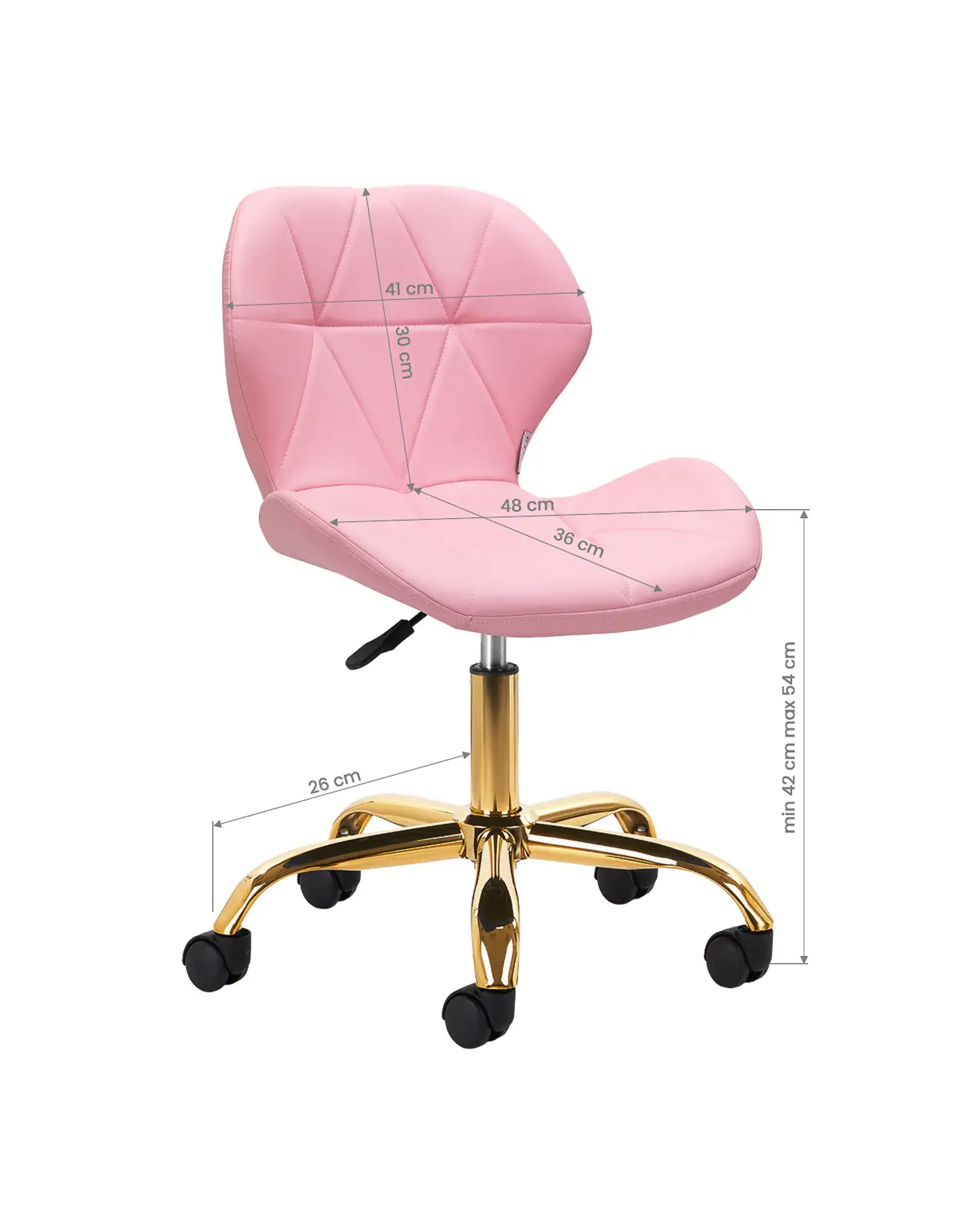 Mega Beauty Shop® Werkstoel Roze -goud