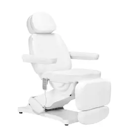 Mega Beauty Shop® Behandelstoel Elektrisch Sillon Classic 4 Motoren Kantelbaar Wit/Licht roze