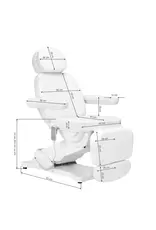 Mega Beauty Shop® Elektrische Behandelstoel  Luxury  (3 Motoren) Wit met Voetbediening - Copy