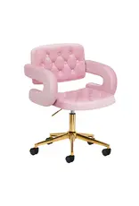 Mega Beauty Shop® Draaistoel LUX roze fluweel