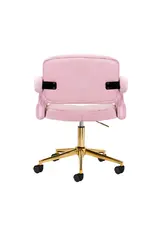 Mega Beauty Shop® Draaistoel LUX roze fluweel