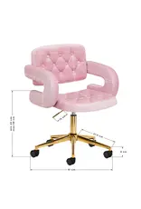 Mega Beauty Shop® Draaistoel LUX roze fluweel