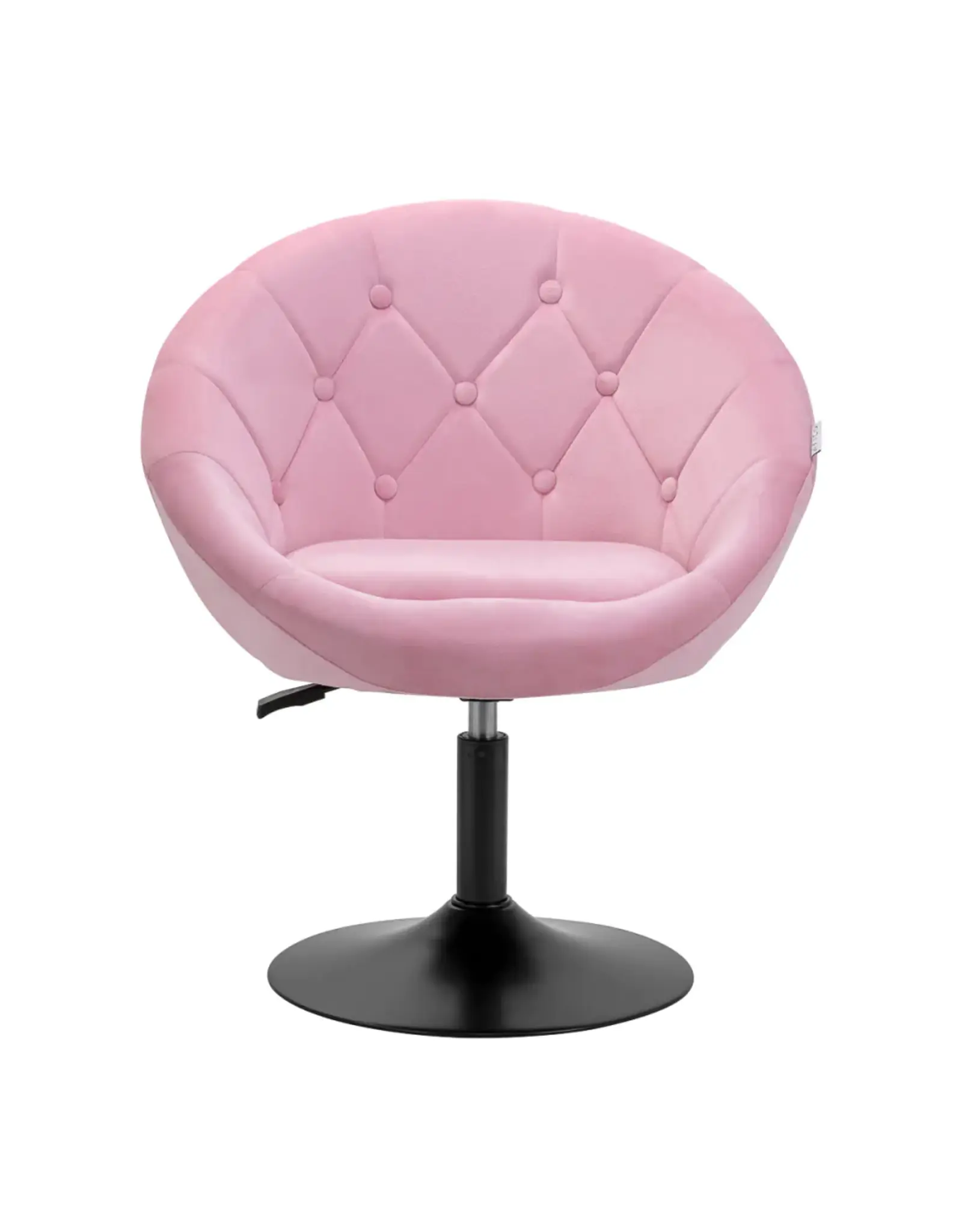 Mega Beauty Shop® Draaistoel LUX roze fluweel