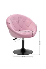 Mega Beauty Shop® Draaistoel LUX roze fluweel
