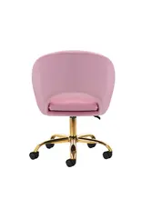Mega Beauty Shop® Draaistoel LUX roze fluweel