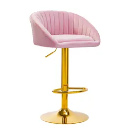 Mega Beauty Shop® Barkruk LUX roze fluweel