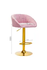 Mega Beauty Shop® Barkruk LUX roze fluweel