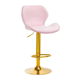 Mega Beauty Shop® Barkruk LUX roze fluweel