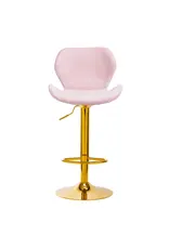 Mega Beauty Shop® Barkruk LUX roze fluweel