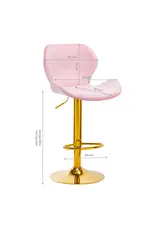 Mega Beauty Shop® Barkruk LUX roze fluweel