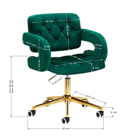 Mega Beauty Shop® Draaistoel LUX groen fluweel