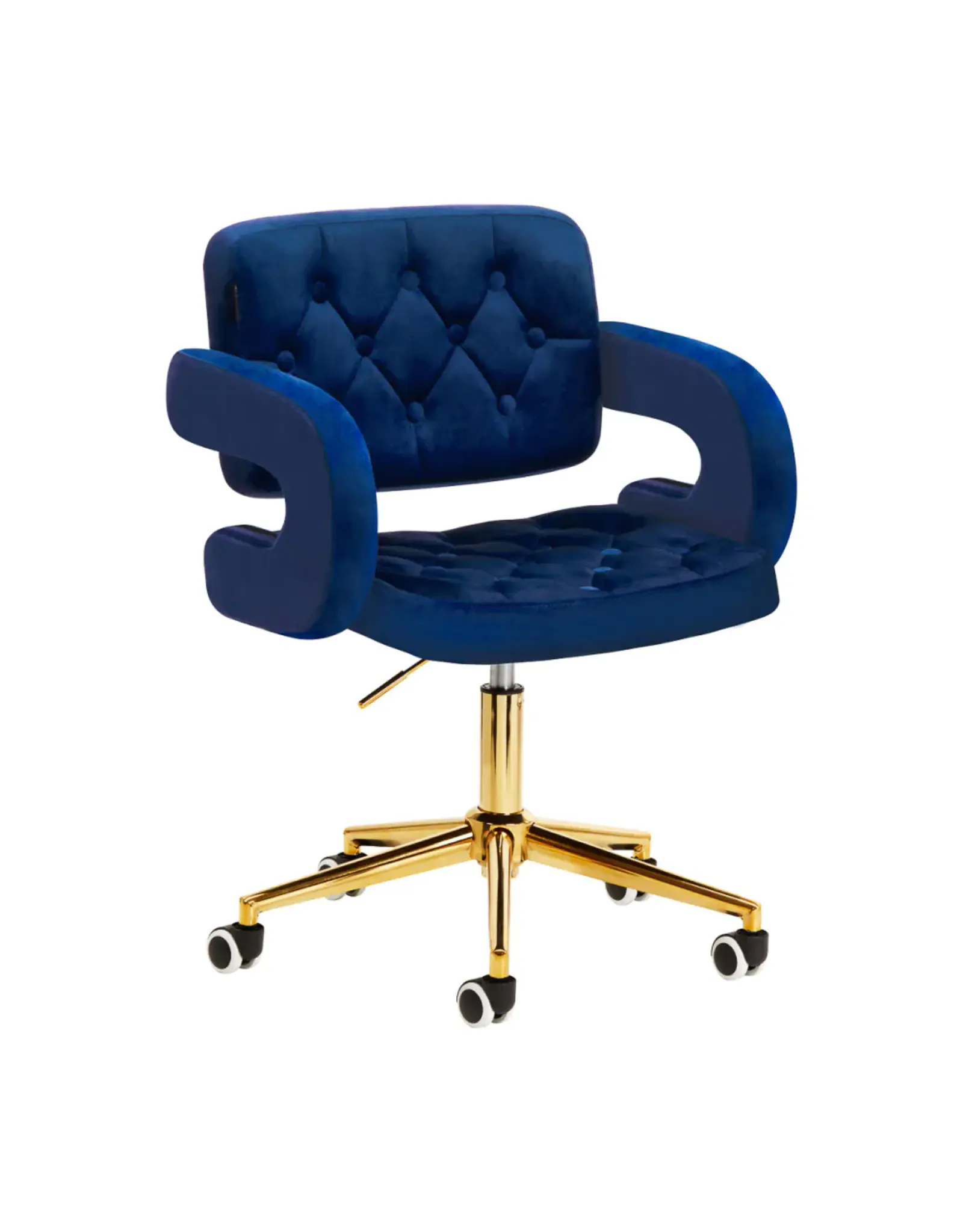 Mega Beauty Shop® Draaistoel LUX marineblauw fluweel