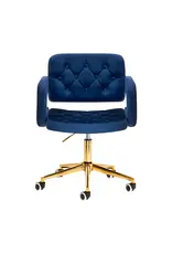 Mega Beauty Shop® Draaistoel LUX marineblauw fluweel