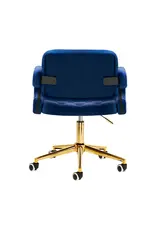 Mega Beauty Shop® Draaistoel LUX marineblauw fluweel