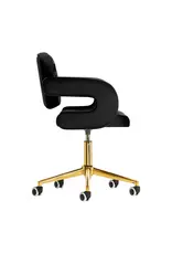 Mega Beauty Shop® Draaistoel LUX zwart fluweel