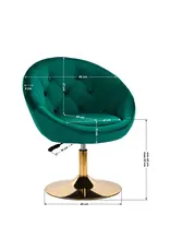 Mega Beauty Shop® Draaistoel LUX groen fluweel