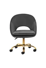 Mega Beauty Shop® Draaistoel LUX grijs fluweel