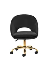 Mega Beauty Shop® Draaistoel LUX zwart fluweel