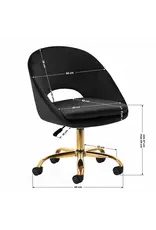 Mega Beauty Shop® Draaistoel LUX zwart fluweel