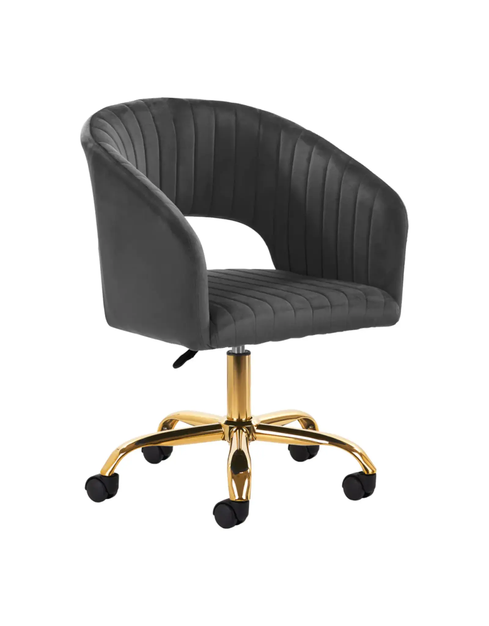 Mega Beauty Shop® Draaistoel LUX grijs fluweel