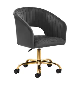 Mega Beauty Shop® Draaistoel LUX grijs fluweel