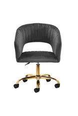 Mega Beauty Shop® Draaistoel LUX grijs fluweel