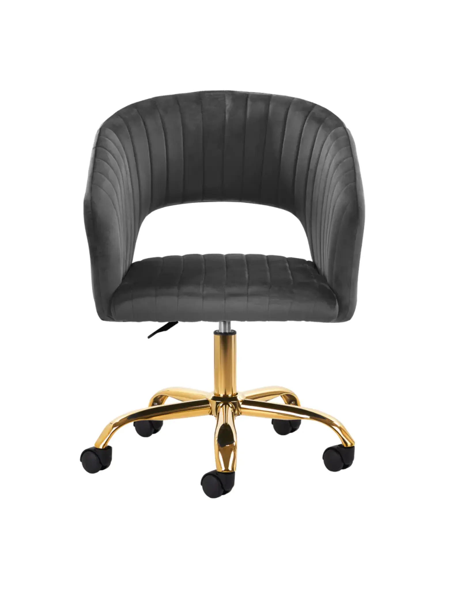 Mega Beauty Shop® Draaistoel LUX grijs fluweel