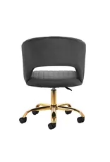 Mega Beauty Shop® Draaistoel LUX grijs fluweel