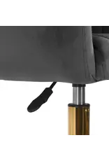 Mega Beauty Shop® Draaistoel LUX grijs fluweel