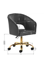 Mega Beauty Shop® Draaistoel LUX grijs fluweel