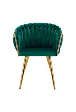 Mega Beauty Shop® Stoel LUX Groen Fluweel