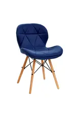 Mega Beauty Shop® Stoel LUX Blauw Fluweel