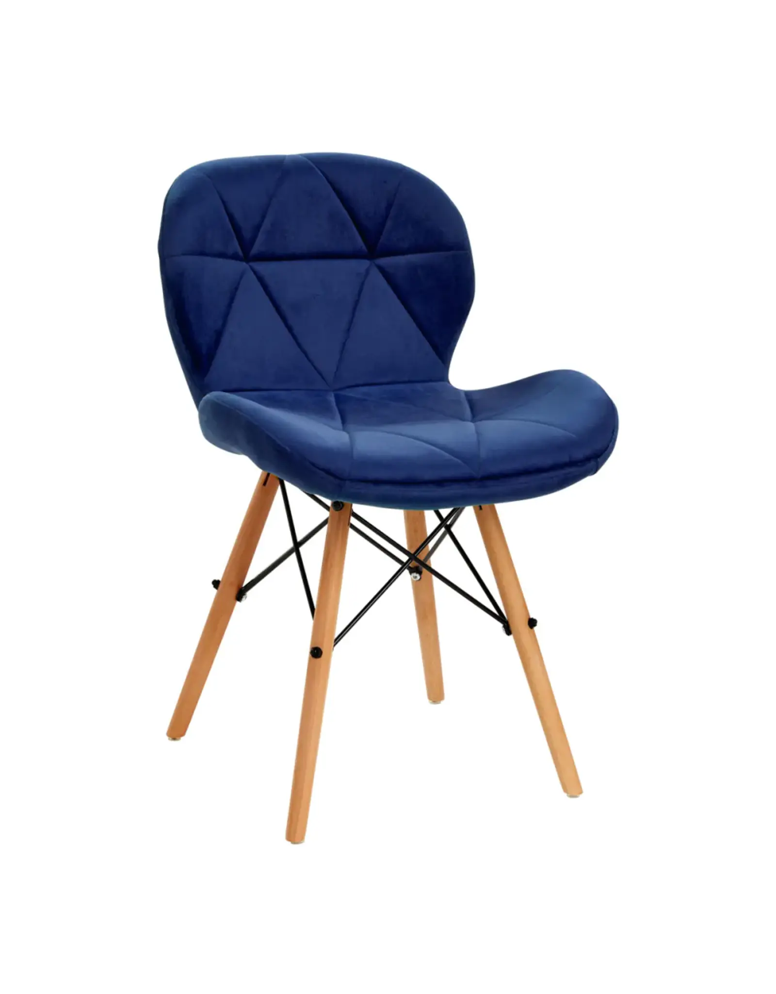 Mega Beauty Shop® Stoel LUX Blauw Fluweel