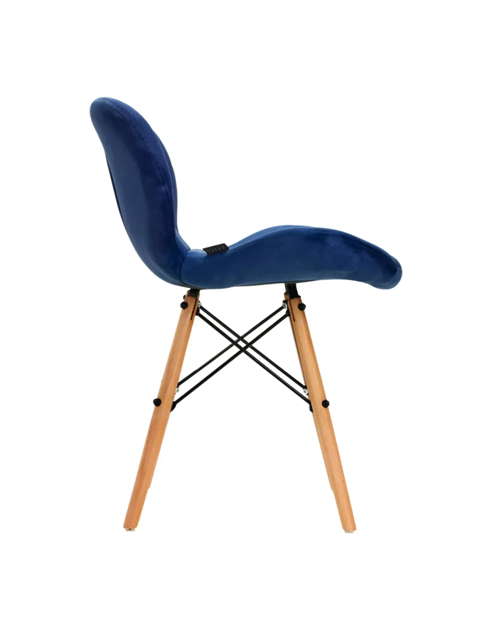 Mega Beauty Shop® Stoel LUX Blauw Fluweel