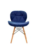 Mega Beauty Shop® Stoel LUX Blauw Fluweel