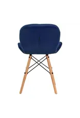 Mega Beauty Shop® Stoel LUX Blauw Fluweel