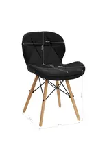 Mega Beauty Shop® Stoel LUX Zwart Fluweel