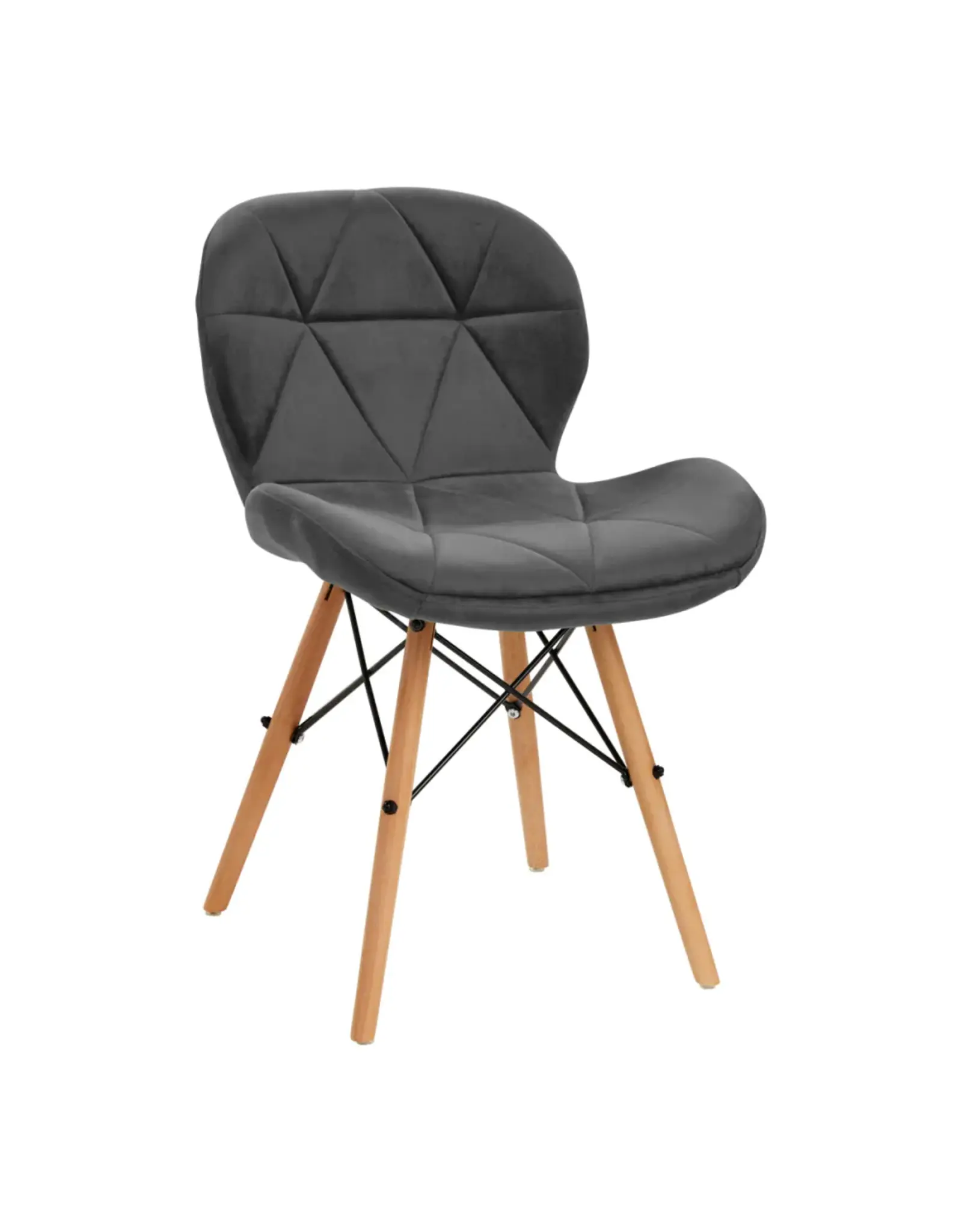 Mega Beauty Shop® Stoel LUX Grijs Fluweel